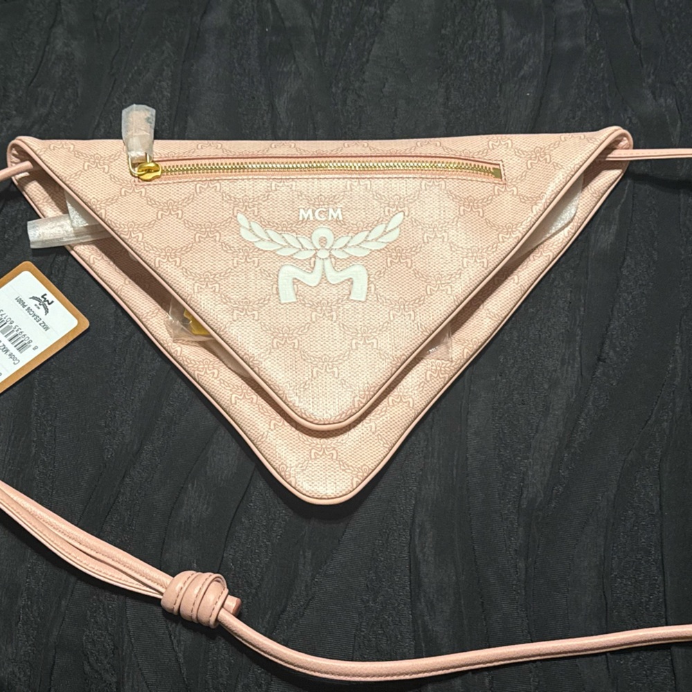 MCM Blush Pink Triangle Crossbody Bag